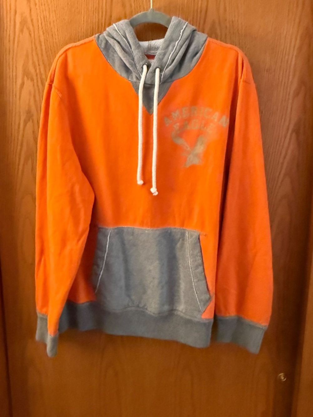 Mens XL American Eagle Outfitters orange and grey hoodie